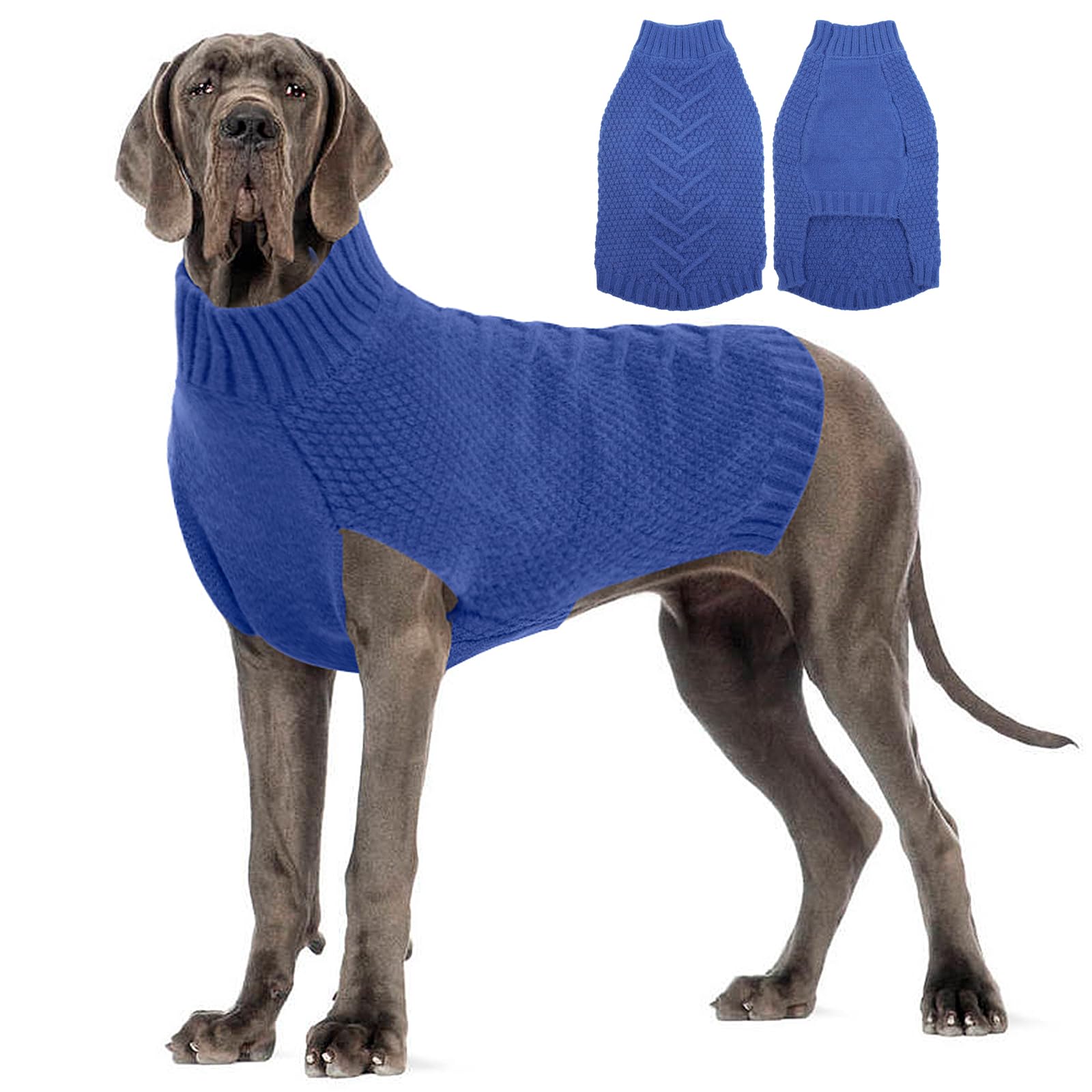 Katzinst Dog Jumper, Knitwear Dog Clothes,Warm Dog Sweater For Medium Large Dogs, Pullover Pet Coat for Cold Winter, Dog Warm Winter Clothes for Labrador, Golden Retriever, German Shepherd - 4XL