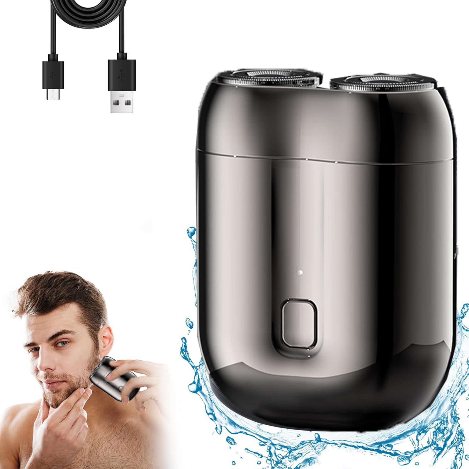 Mini Electric Shaver for Men, Upgrade Pocket Dual Head Shaver, Pocket Size Portable Razor for Men, USB Close Battery shavers，Rechargeable Waterproof