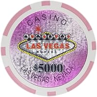 Vista 6 de Brybelly Las Vegas Casino Poker Chip Heavy 0.49 oz Clay Composite – Paquete de 50