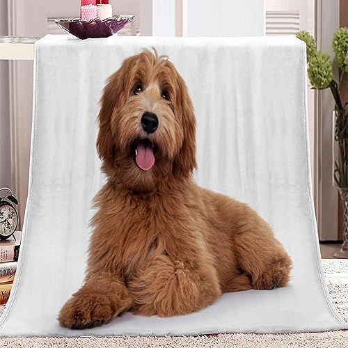 Brown Animal Dog Pattern Flannel Fleece Throw Blankets 60"X80" Soft Cozy Print Throw, Fluffy Winter Fall Blanket Plush Home Decor for Couch Bed Sofa