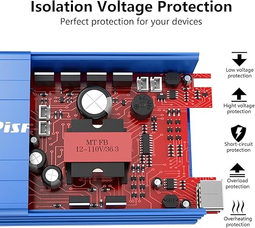 Vista 6 de Inversor de corriente de 300 W, 12 V CC a 110 V CA, adaptador de enchufe de automóvil, convertidor de salida con cargador de automóvil de CA dual