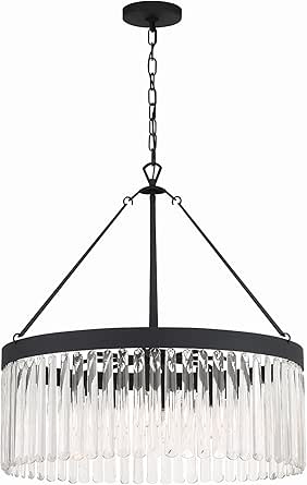 Crystorama Emory 8 Light Black Forged Chandelier