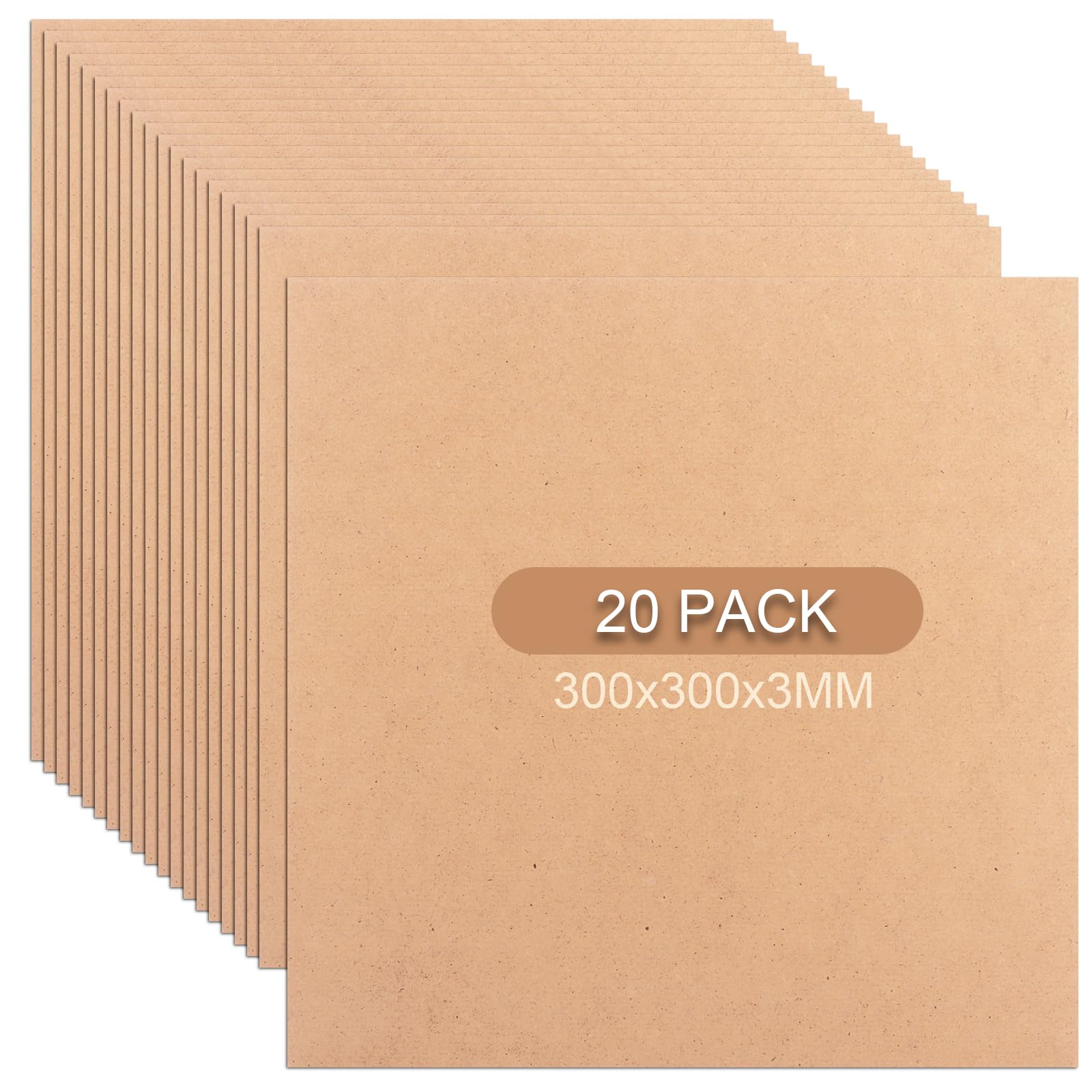 Lot de 15 panneaux MDF 300 x 30 x 3 mm, Planche Bois, Plaque de contreplaqué, Pour travaux manuels, contreplaqué de peuplier 3 mm, panneau MDF pour scie à chantourner, Découpe laser