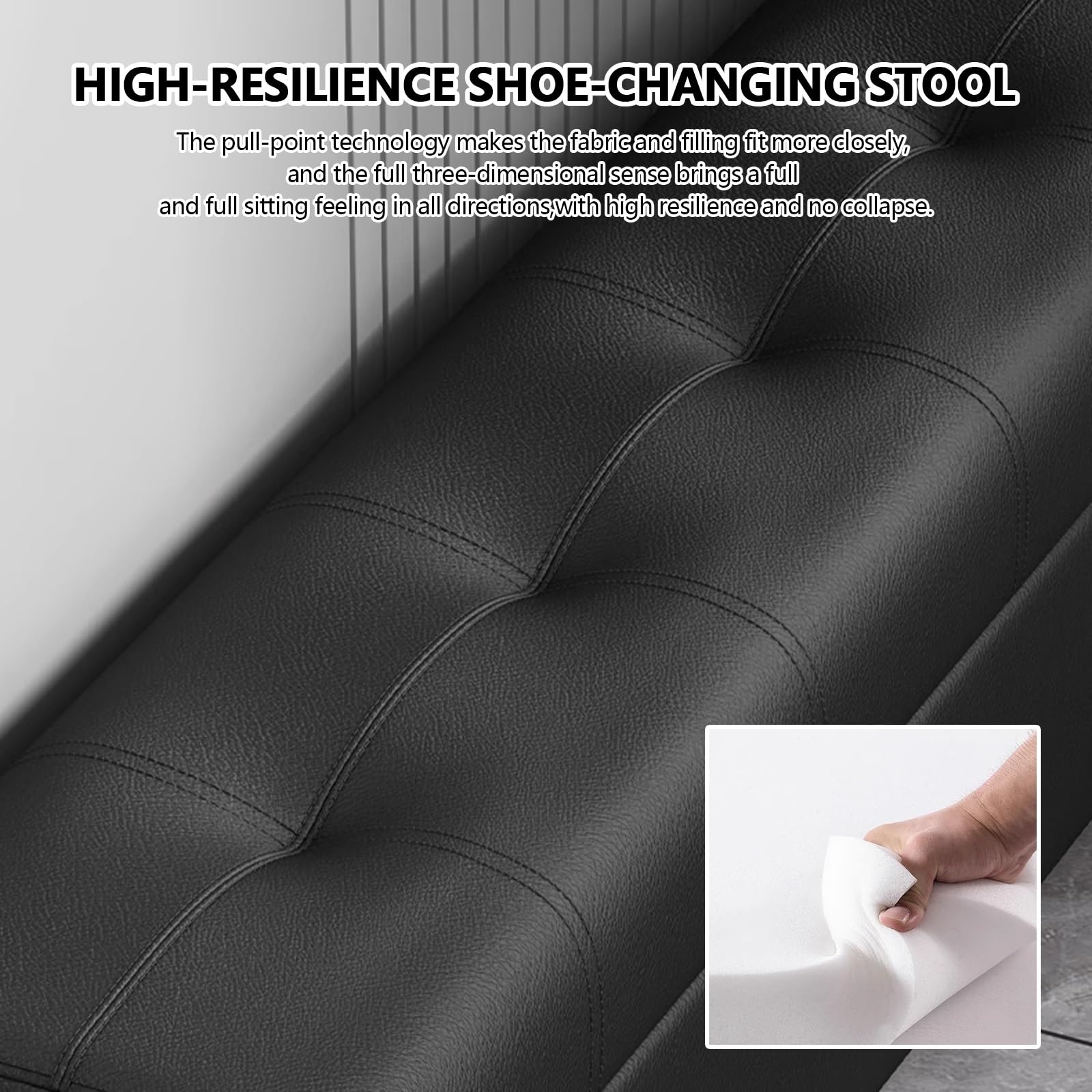 LUUYYI Moderno zapatero con asiento acolchado para dormitorio o sala de estar, armario de almacenamiento multifuncional para decoración interior del hogar (gris claro, 120 cm)