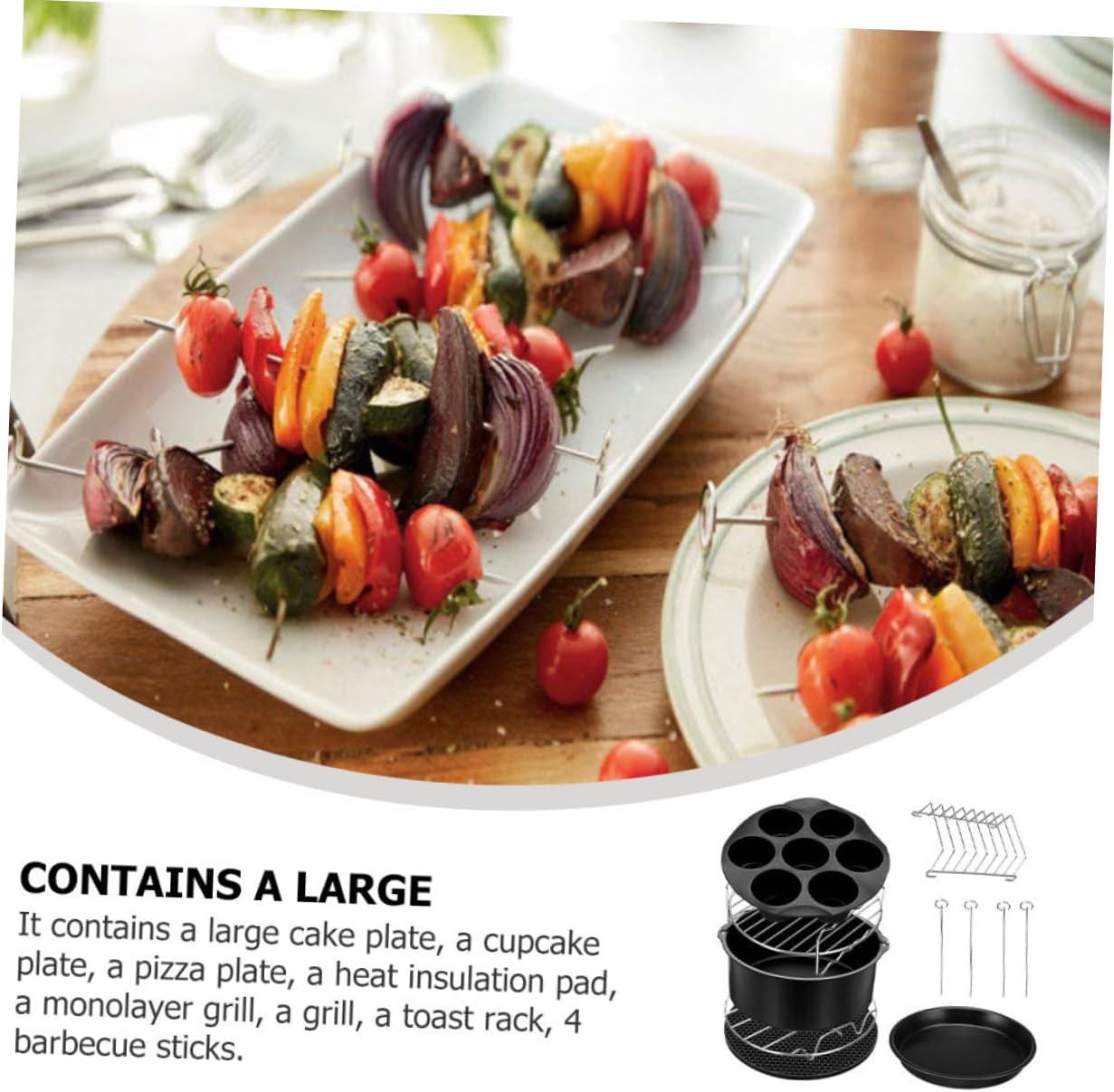 ibasenice 1set Air Fryer Accessories Set Pizza Tray and for Cooking Delicious Meals for Barbecue Parties and Gatherings