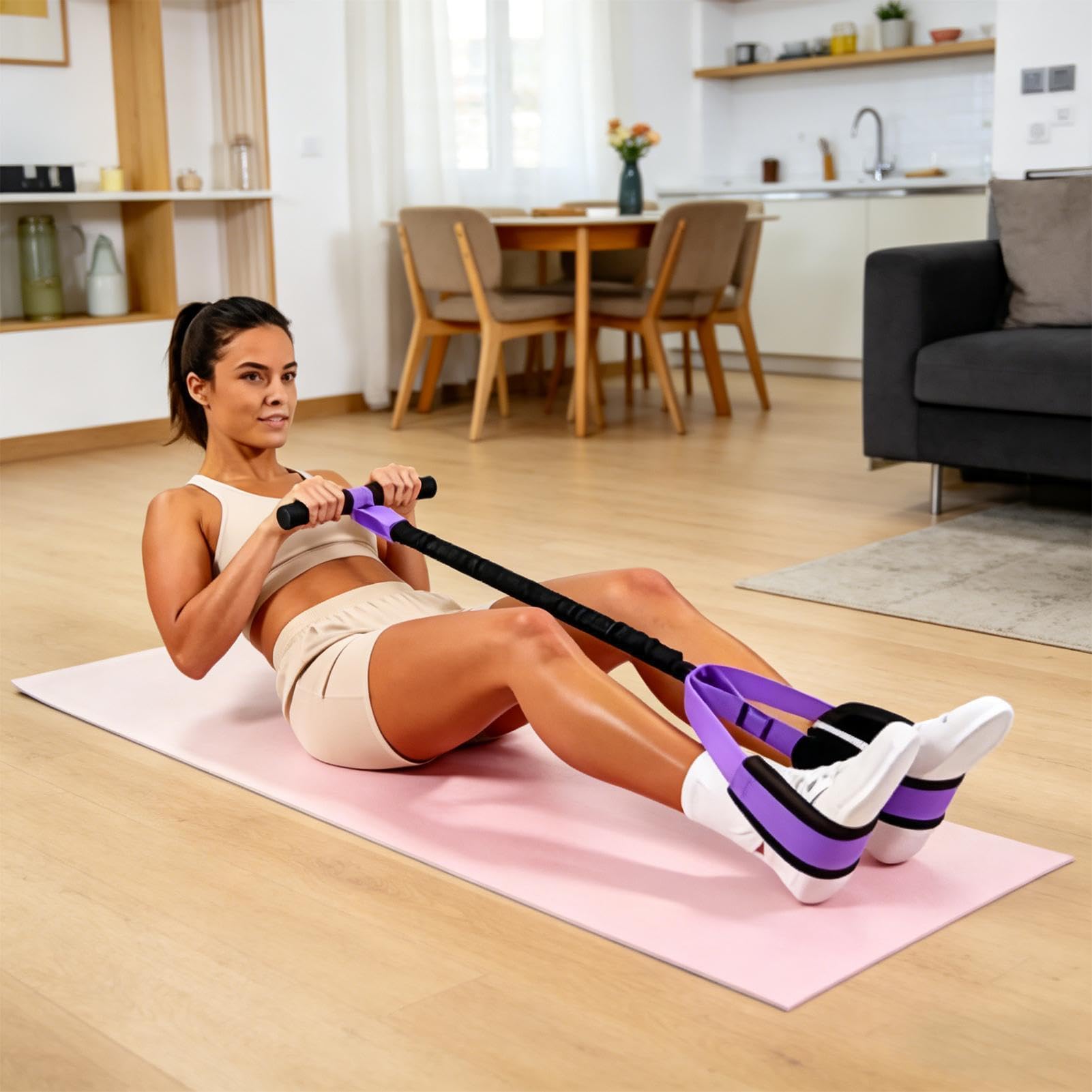 Bande de résistance multifonction à 6 tubes pour entraînement à pédale - Corde de traction pour exercices de fitness - Corde de tension - Équipement d'entraînement pour les jambes, les bras, les Bande de résistance multifonction à 6 tubes pour entraînement à pédale - Corde de traction pour exercices de fitness - Corde de tension - Équipement d'entraînement pour les jambes, les bras, les