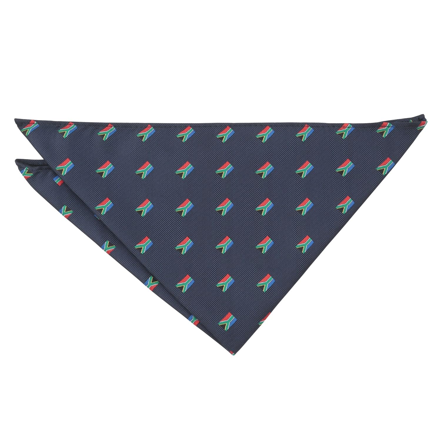 Dqt Men's Navy Blue South Africa Embroidered Flag Novelty Handkerchief Pocket Square