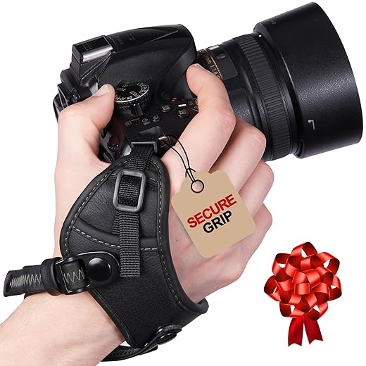 Camera Hand Strap, Rapid Fire Secure Camera Grip ,Padded Camera Strap Compatible with Sony Mirrorless and DSLR Cameras, Christmas Gift & Stocking Stuffer , Comfortable Premium Wrist Camera Strap