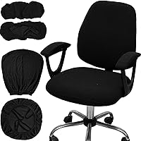 Vista 17 de Melaluxe Funda para silla de oficina con fundas para reposabrazos, funda elástica universal para silla de escritorio, fundas para silla