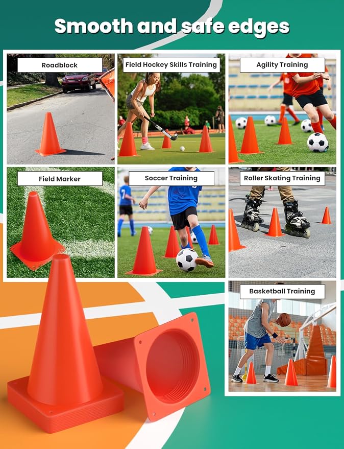 Conos de entrenamiento GHB naranja 9 pulgadas pack 12 miniatura 3