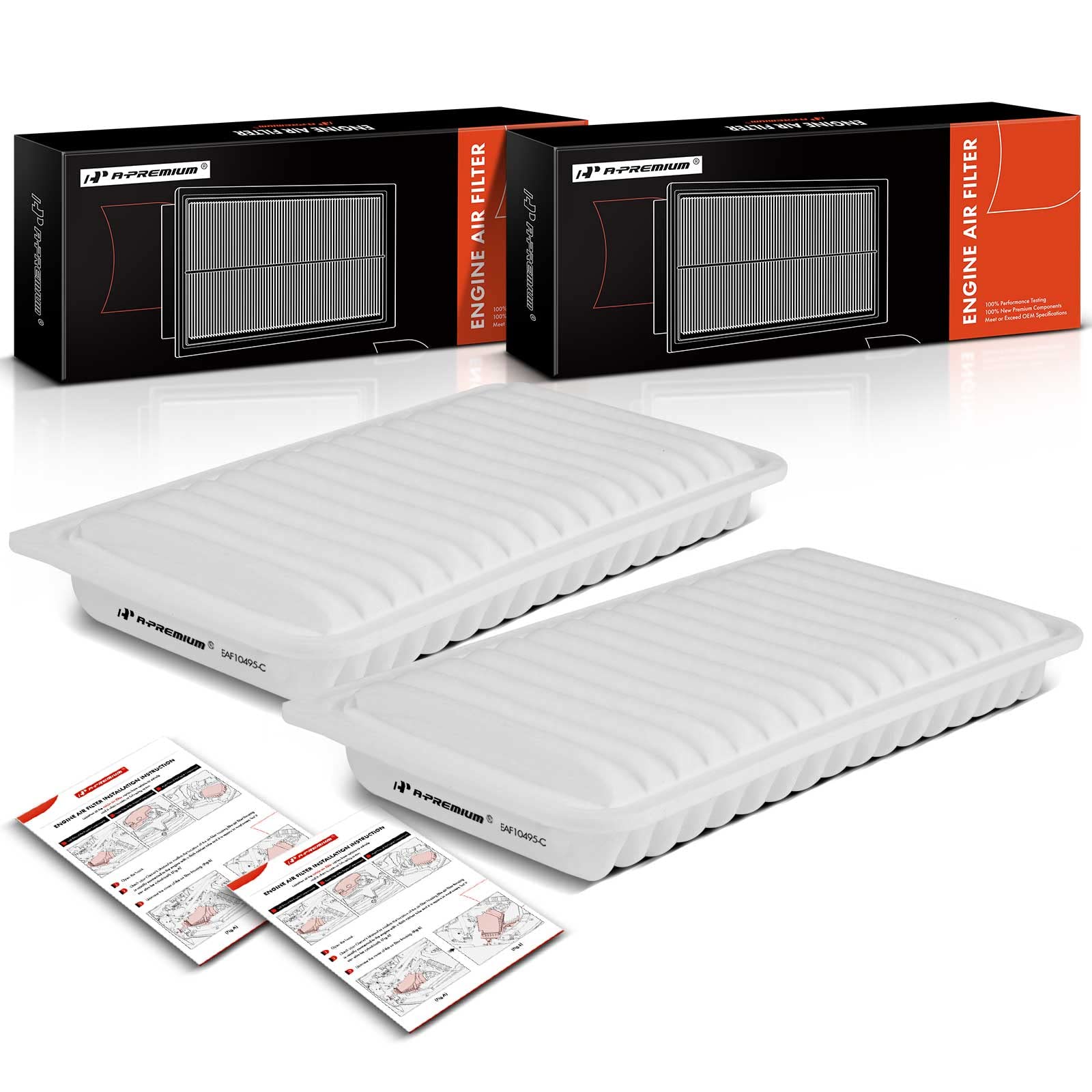 A-Premium 2-PC Engine Air Filter Compatible with Mazda MX-5 Miata 2006-2015 L4 2.0L, Replace# LFG113Z40