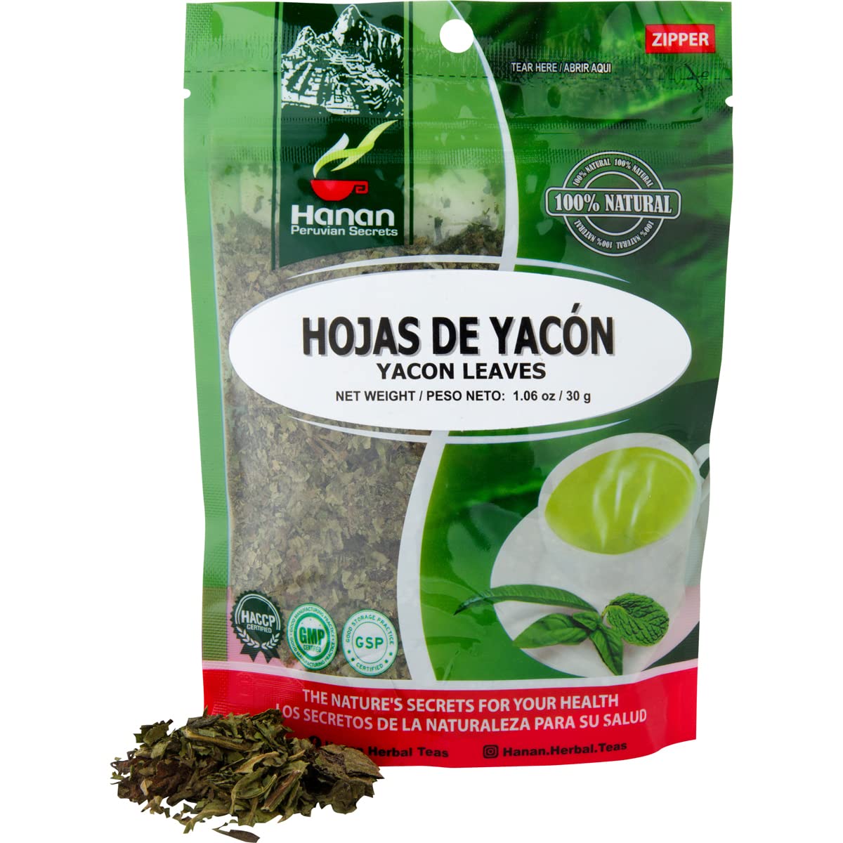 Amazon.com : Hanan Yacon Leaves 1.1oz (30g) Loose Leaf Herbal Tea from ...