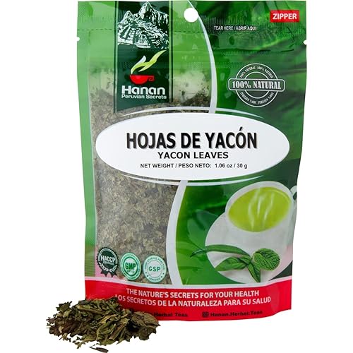 Hanan Hojas de yacón 1.1oz (30g) Té de hierbas de hojas sueltas de Perú - Hojas secas totalmente naturales de la planta Smallanthus sonchifolius de