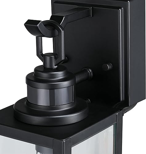 Miniatura 4 de Westinghouse 6122600 Victoria - Accesorio de pared tradicional para exteriores con sensor de movimiento, acabado negro mate, cristal transparente