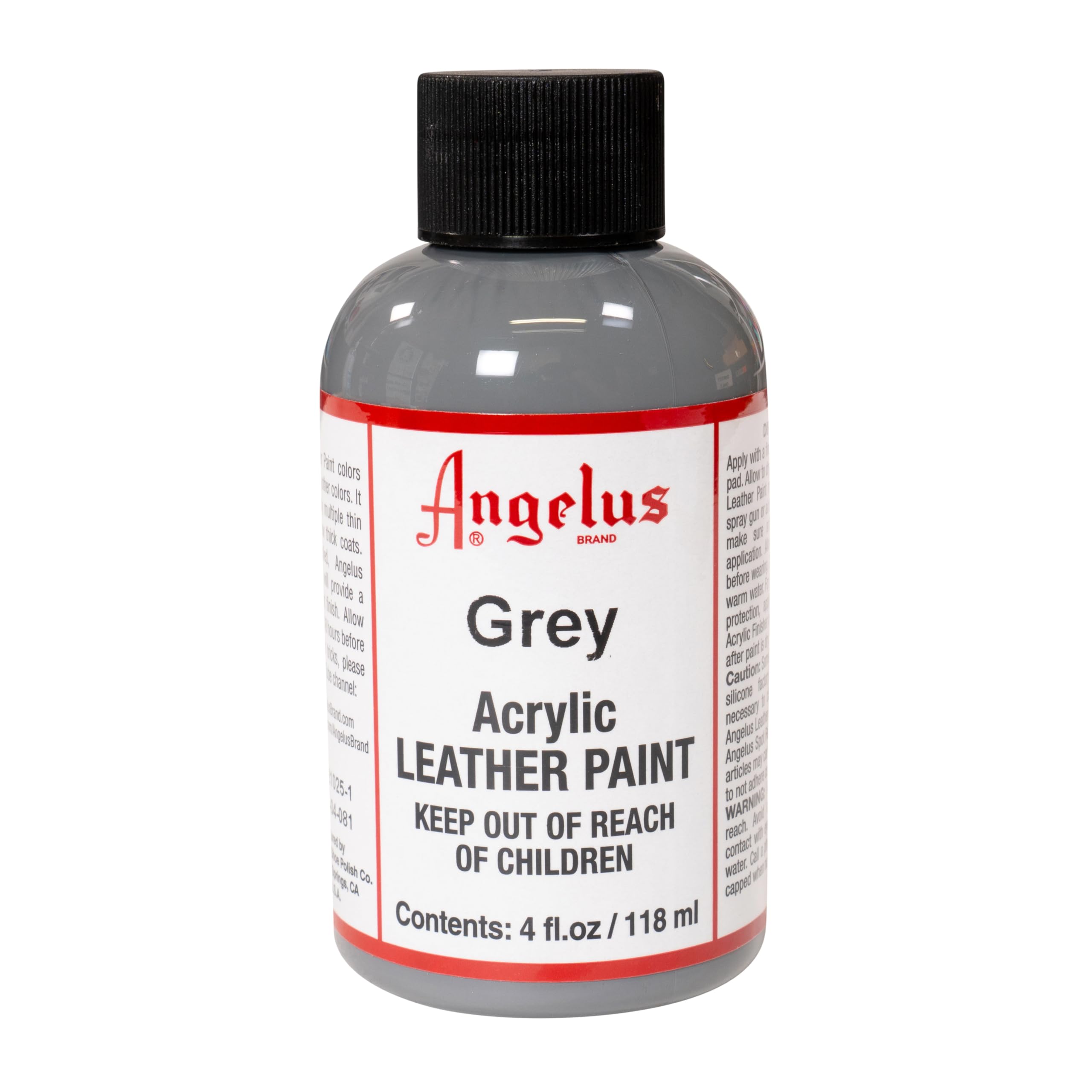 Angelus Grey Leather Paint For Sneaker Customs And Shoes 4Oz