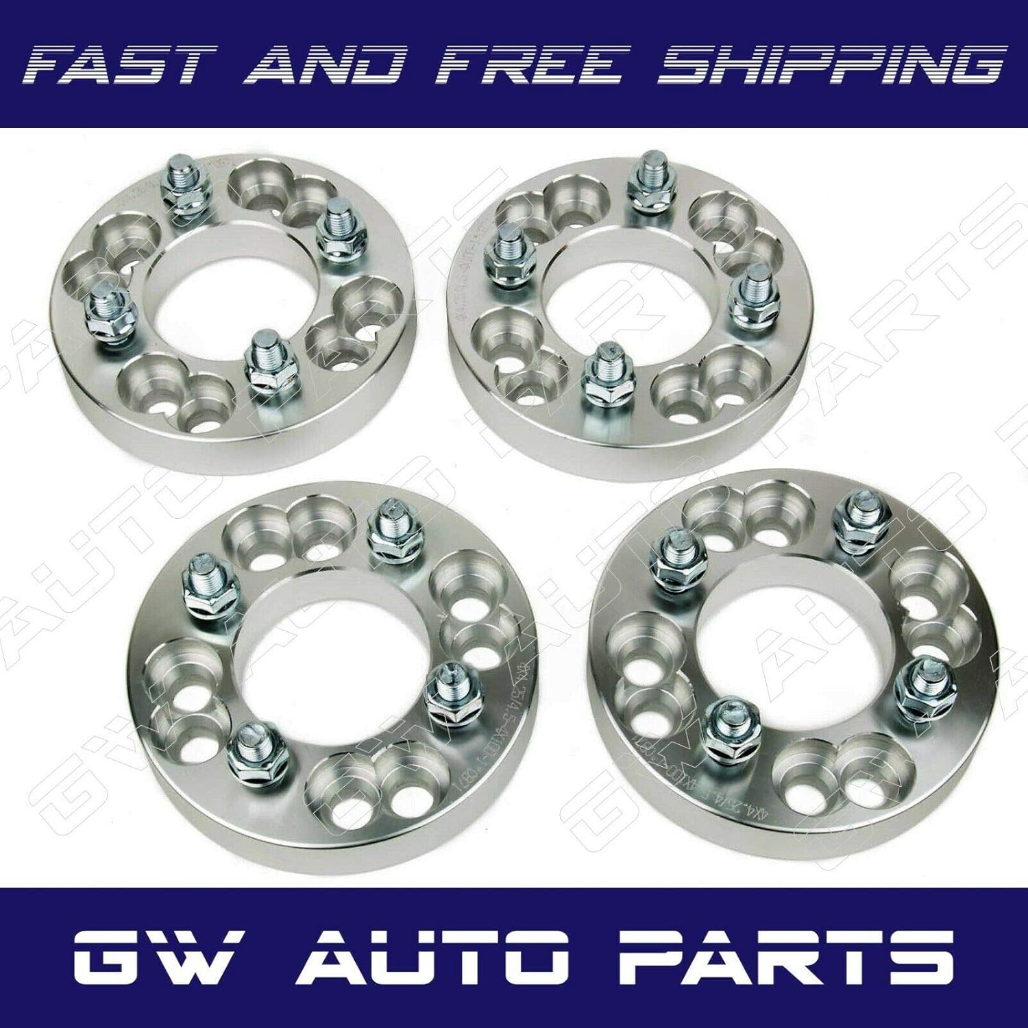 4PCs 1" WHEEL SPACER ADAPTERS 4X100 or 4X4.25 TO 4X4.5 CB