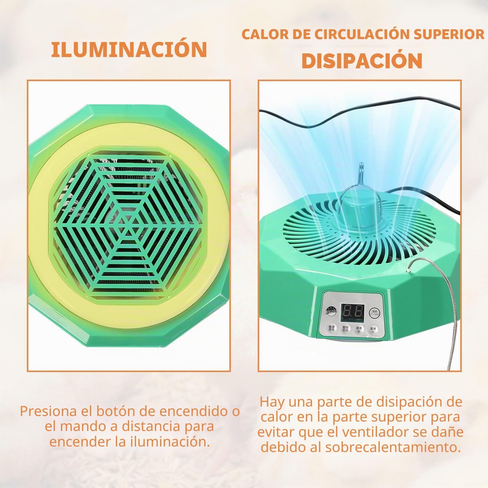 Calentador de Pollitos, 500W Incubadoras de Pollo, Criadora de Pollitos con Mando a Distancia, Termostática Calentadores para Gallineros, Lampara de Calor, Criadora para la Cría de Pollitos, Patitos