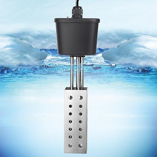 Saillong Calentador de estanque, calentador de acuario flotante de 500 W para estanques pequeños al aire libre, calentador de tanque de peces Koi