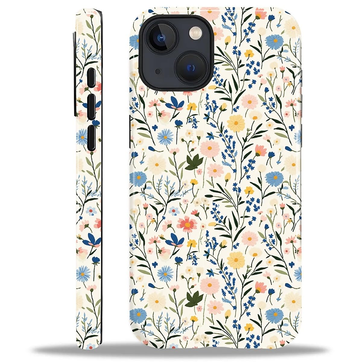 NONMY Magnetic for iPhone 15 Plus Case [Compatible with Magsafe] 2 in 1 Dual Layer Hard Shell Silicone Shockproof Cover,X Aesthetic Embroidery Floral