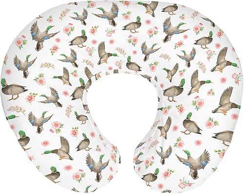 Mallard Ducks - Fundas de almohada de lactancia para bebés con diseño floral bohemio para niños y niñas, funda de almohada de primavera de pato