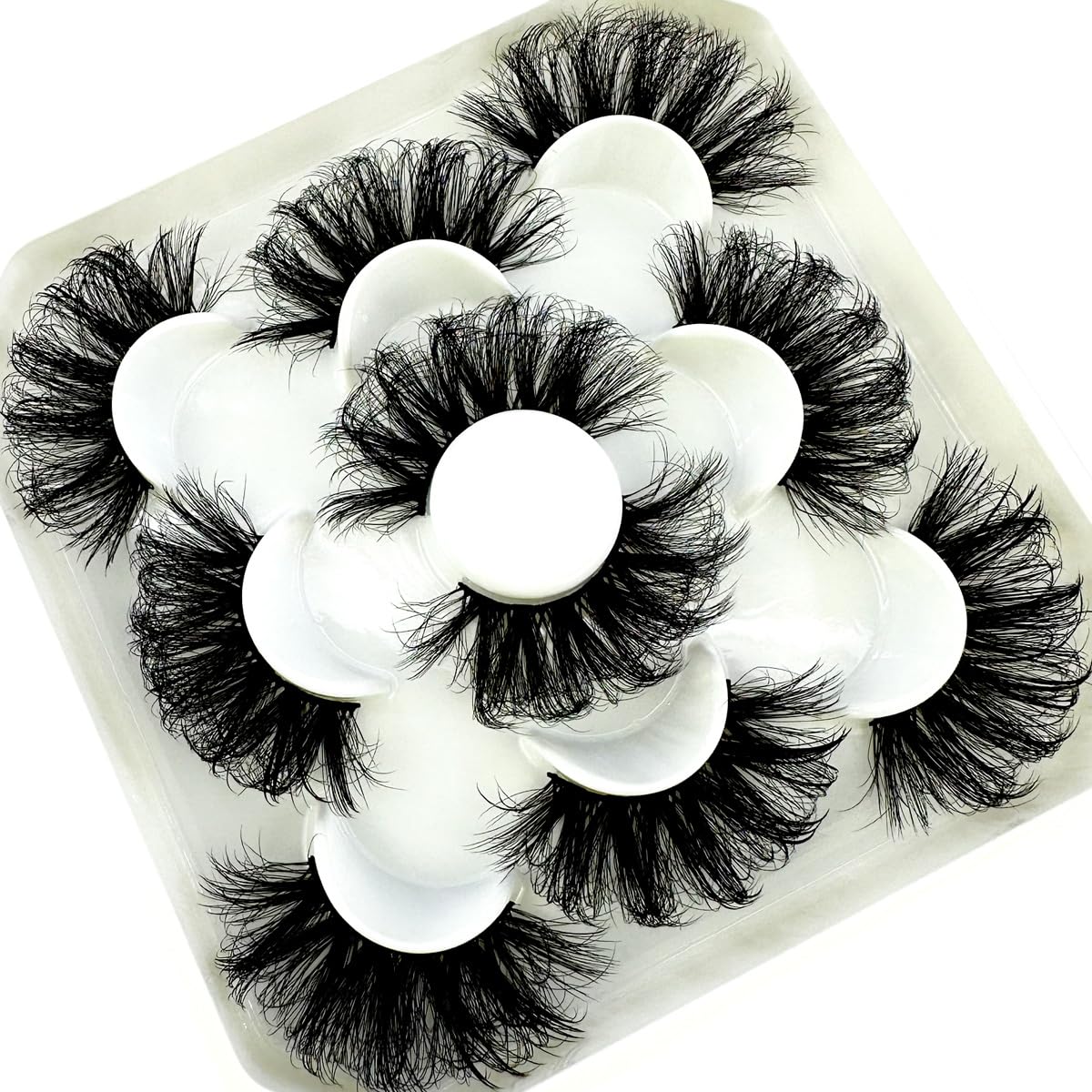 HBZGTLAD new 5 Pairs 25 mm 3d Mink Lashes Bulk Faux with Custom Natural Mink Lashes Pack Short Wholesales Natural False Eyelashes (XM555)