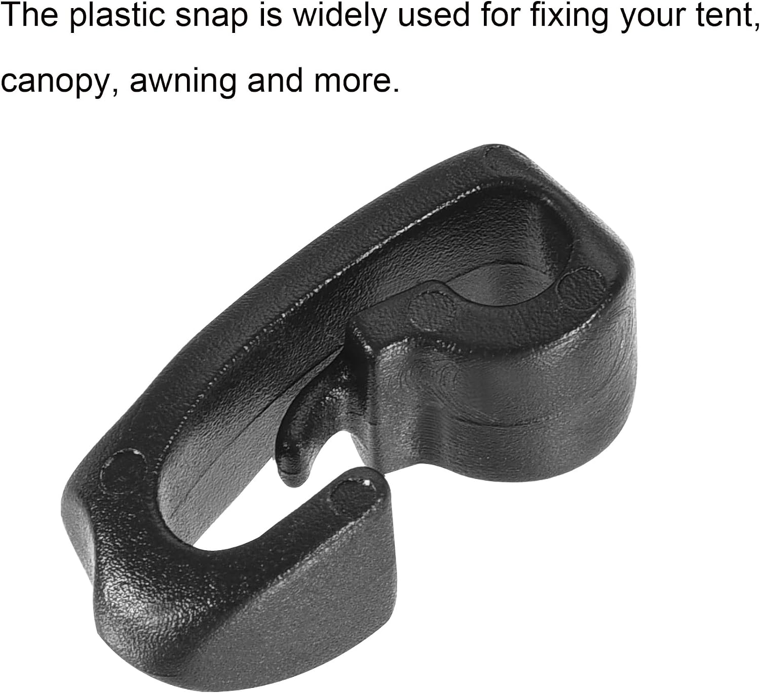 MECCANIXITY Camping Snaps Hooks Plastic Buckles, 4mm Hole Clip Accessories for Tent Canopy, Black Pack of 20 image 5