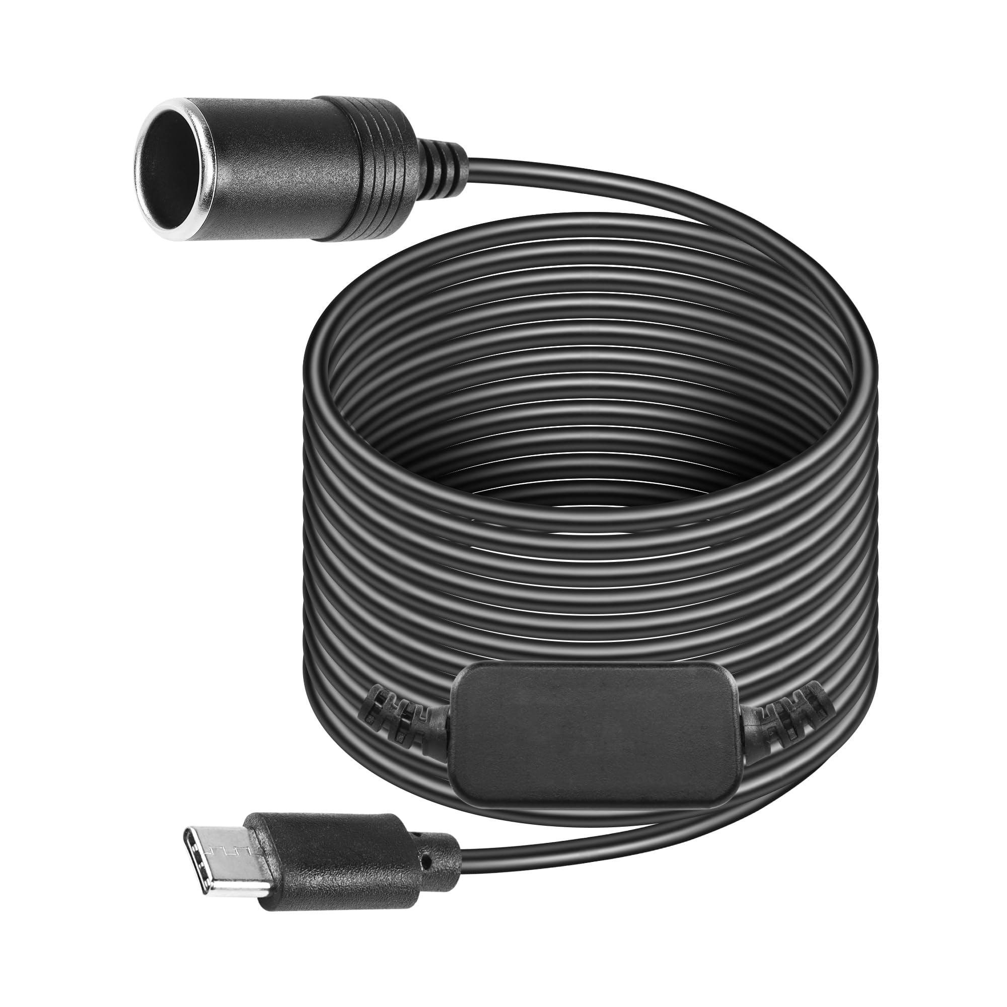 Adattatore Da USB A Accendisigari 12V - Cavo Convertitore 5V Maschio A 12V Femmina 35cm Per Dash Cam, GPS, E-Dog - 5