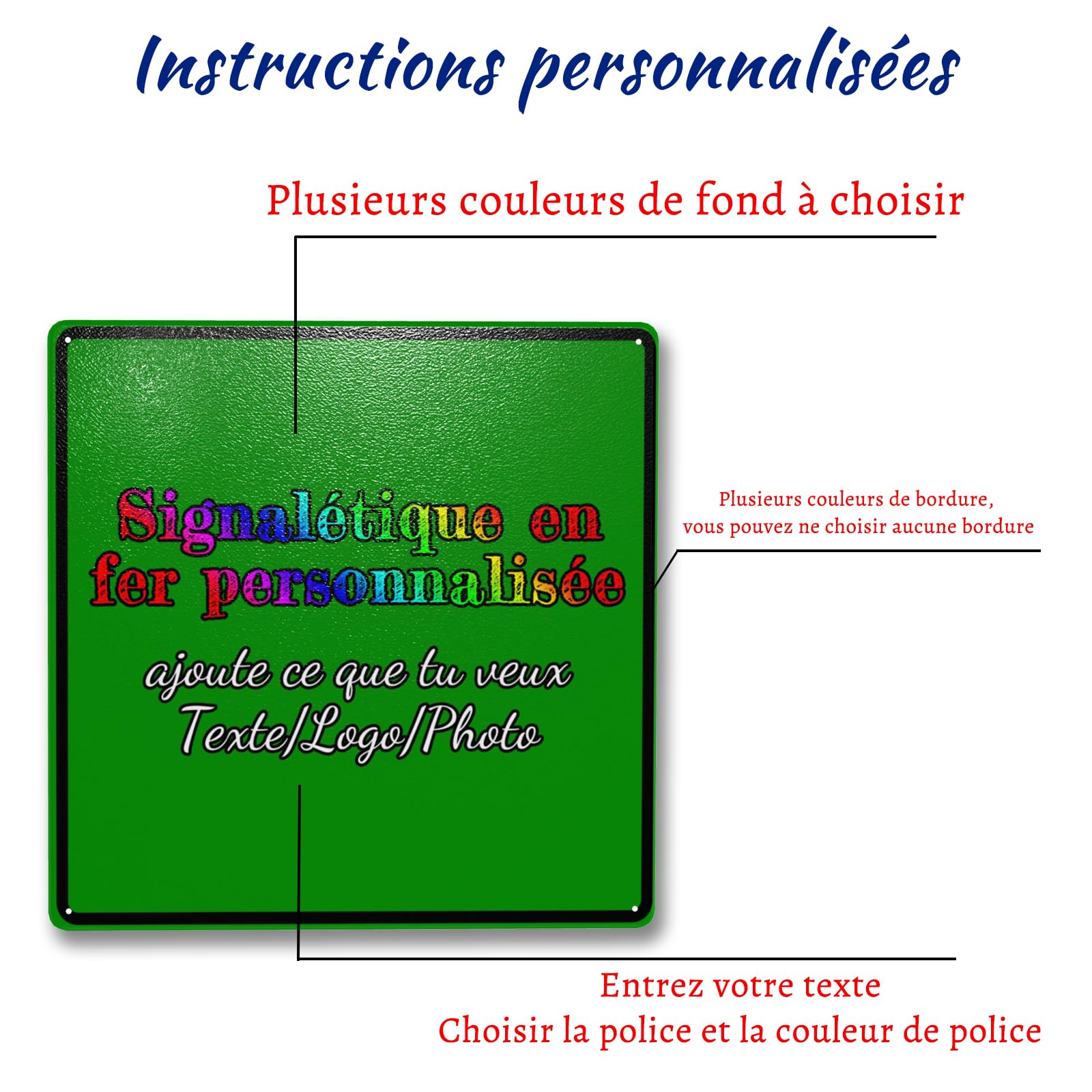 Signes de logo en métal personnalisé - panneaux commerciaux en plein air - Signes éclairées