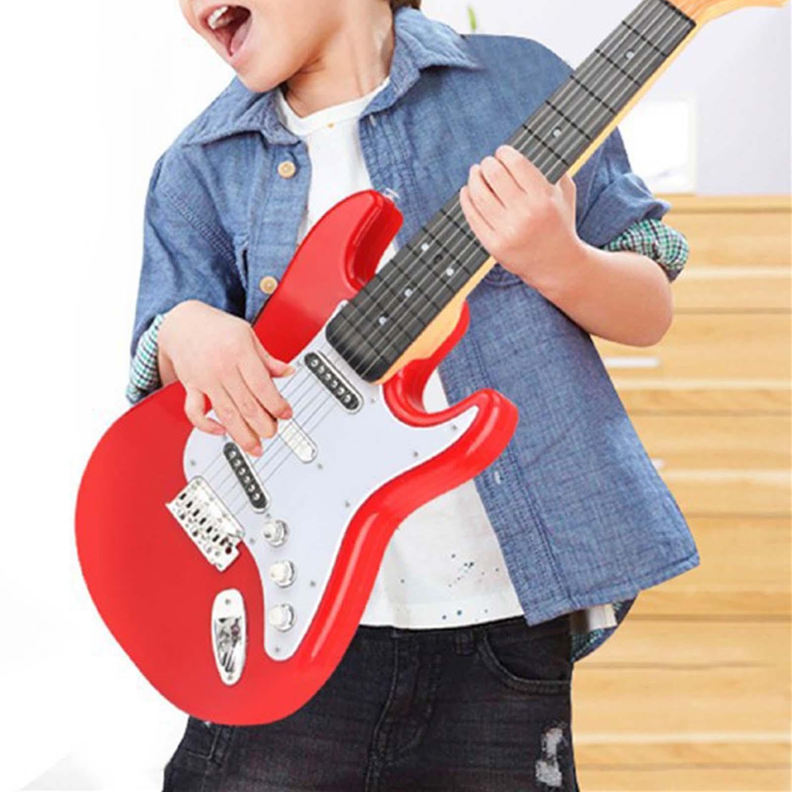 5 zestaw elektryczna gitara dla dzieci, 4 struny, mała gitara dla dziewcząt, prezenty urodzinowe, czerwona, 42 cm