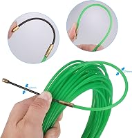 Zocipro Kábelhúzó Segédeszköz 20m Húzódrót 2 Vezetőrugóval φ4mm Kábelfektető Szalag Üres Csövekhez Zöld 4
