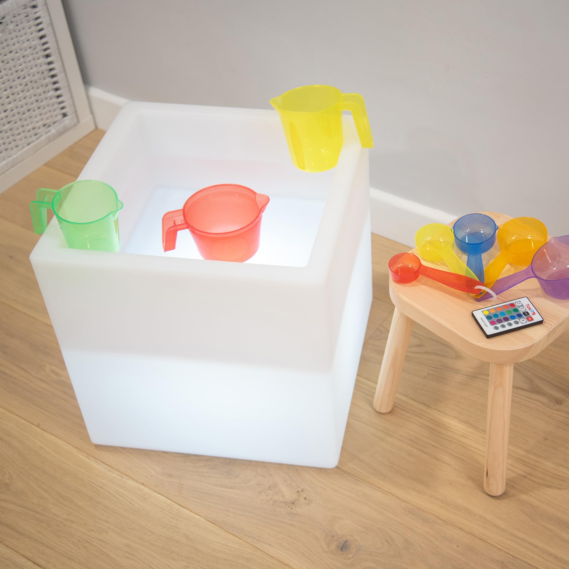 TickiT 75554 Sensory Mood Play Cube – LED Mood Night Light, LED Color Changing Mood Cube, Night Light – Water Table