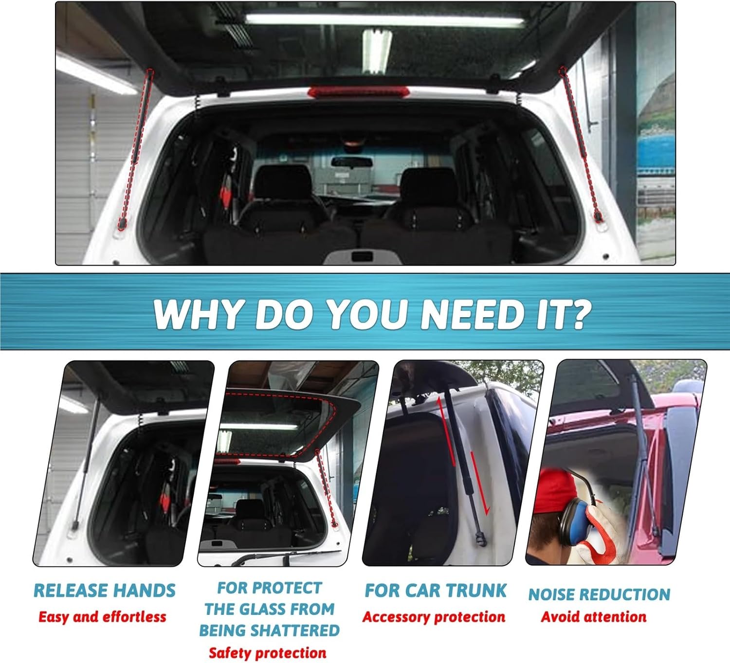 2Pcs Car Rear Tailgate Window Lift Support Rods Gas Spring Shock Absorbe Struts Compatible With Explorer 1991-2002 2003