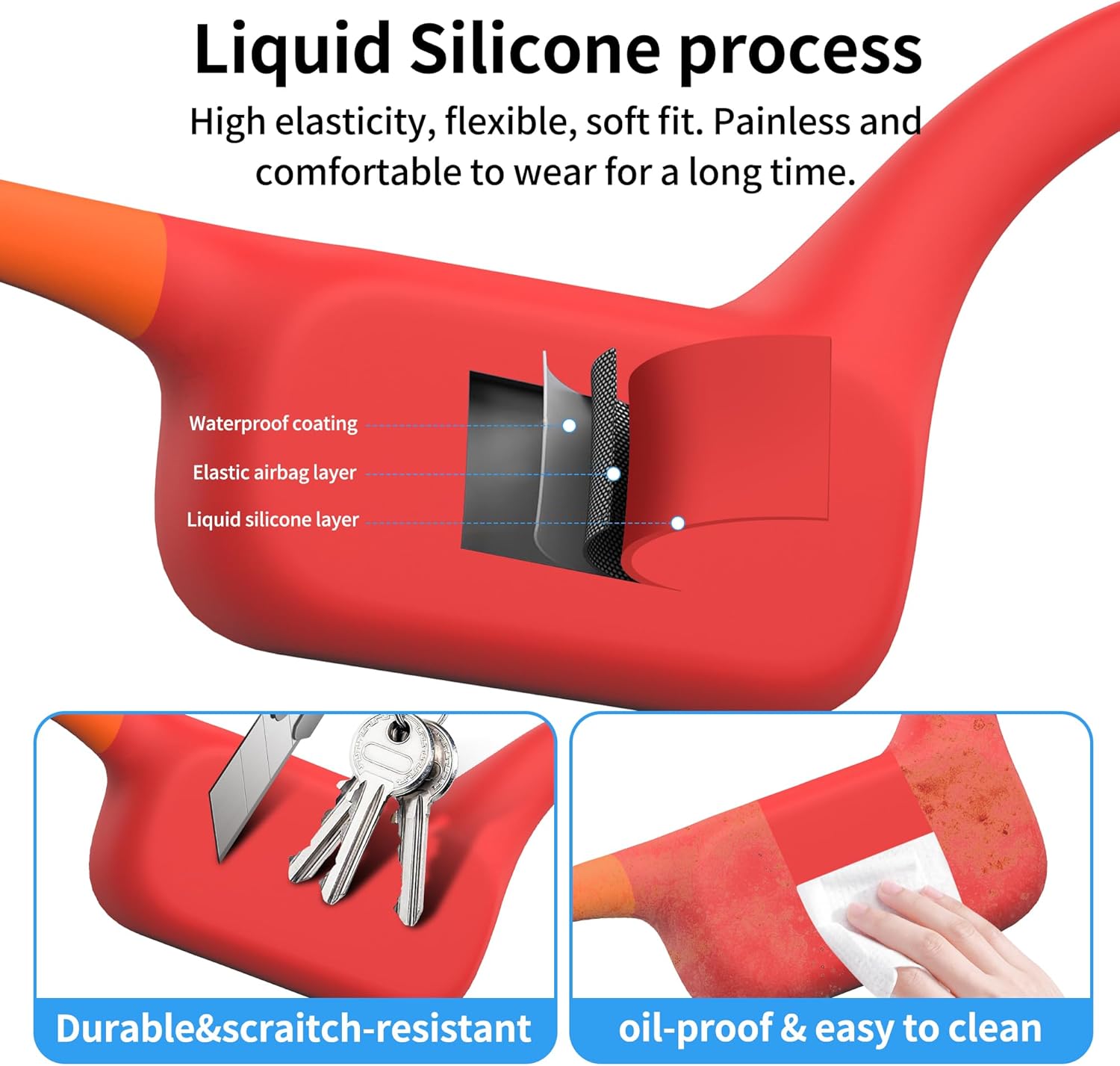 Tayogo Swimming Headphones-Bone Conduction Headphones, IP68 Waterproof Built-in MP3 Player 32G Memory, Underwater Swimming Headphone, Wireless Open Earphones Bluetooth 5.4, for Running, Cycling - Image 6