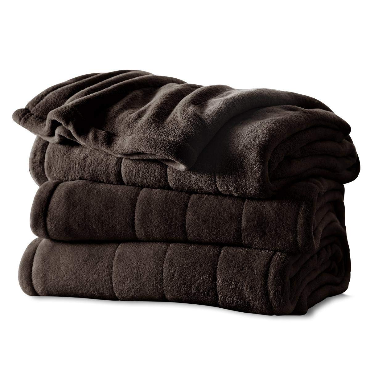 Sunbeam Heated Blanket | Microplush, 10 Heat Settings, Walnut, Full - BSM9KFS-R470-16A00