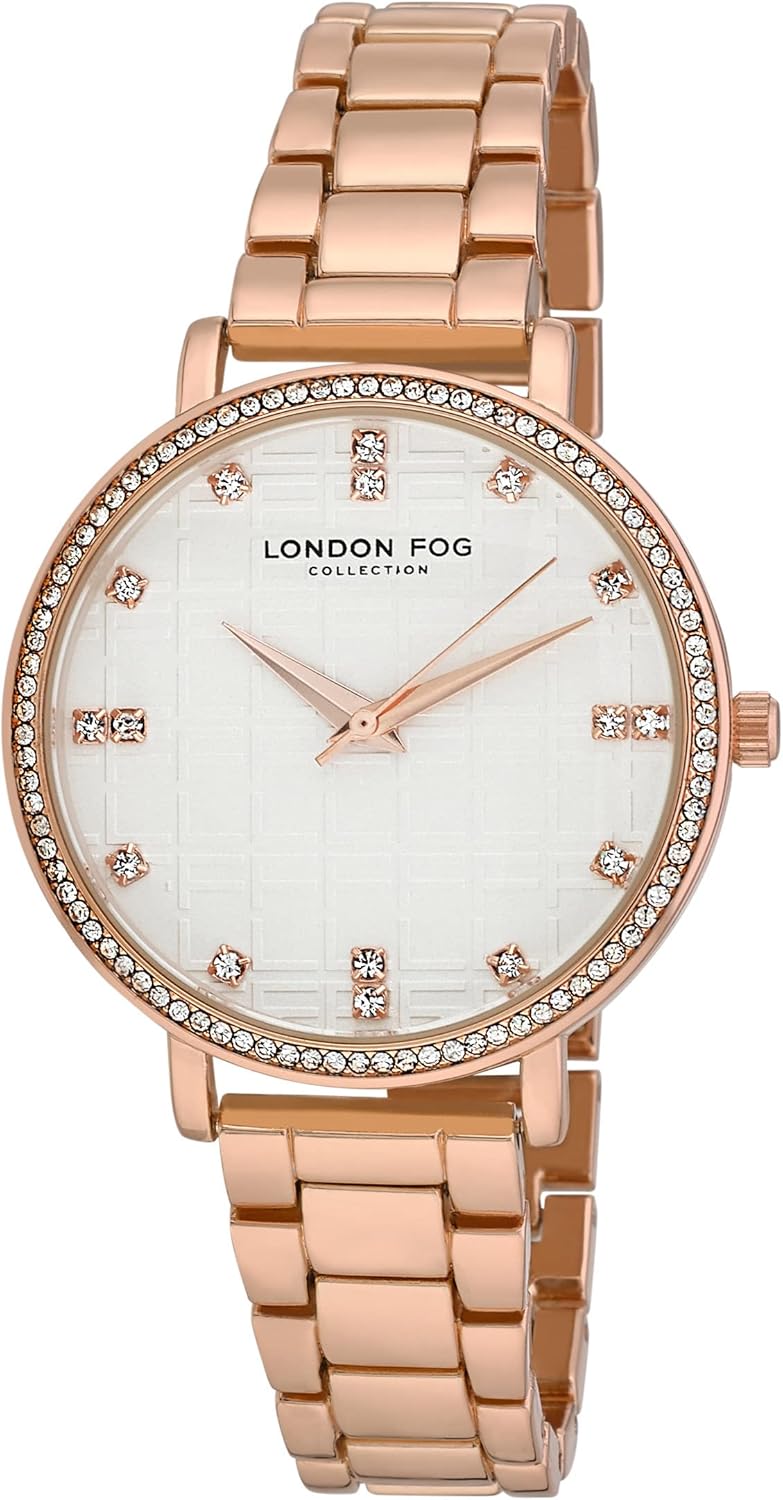London Fog Women's Round Face 36mm Windsor Bracelet Watch (LF002) (Gold)