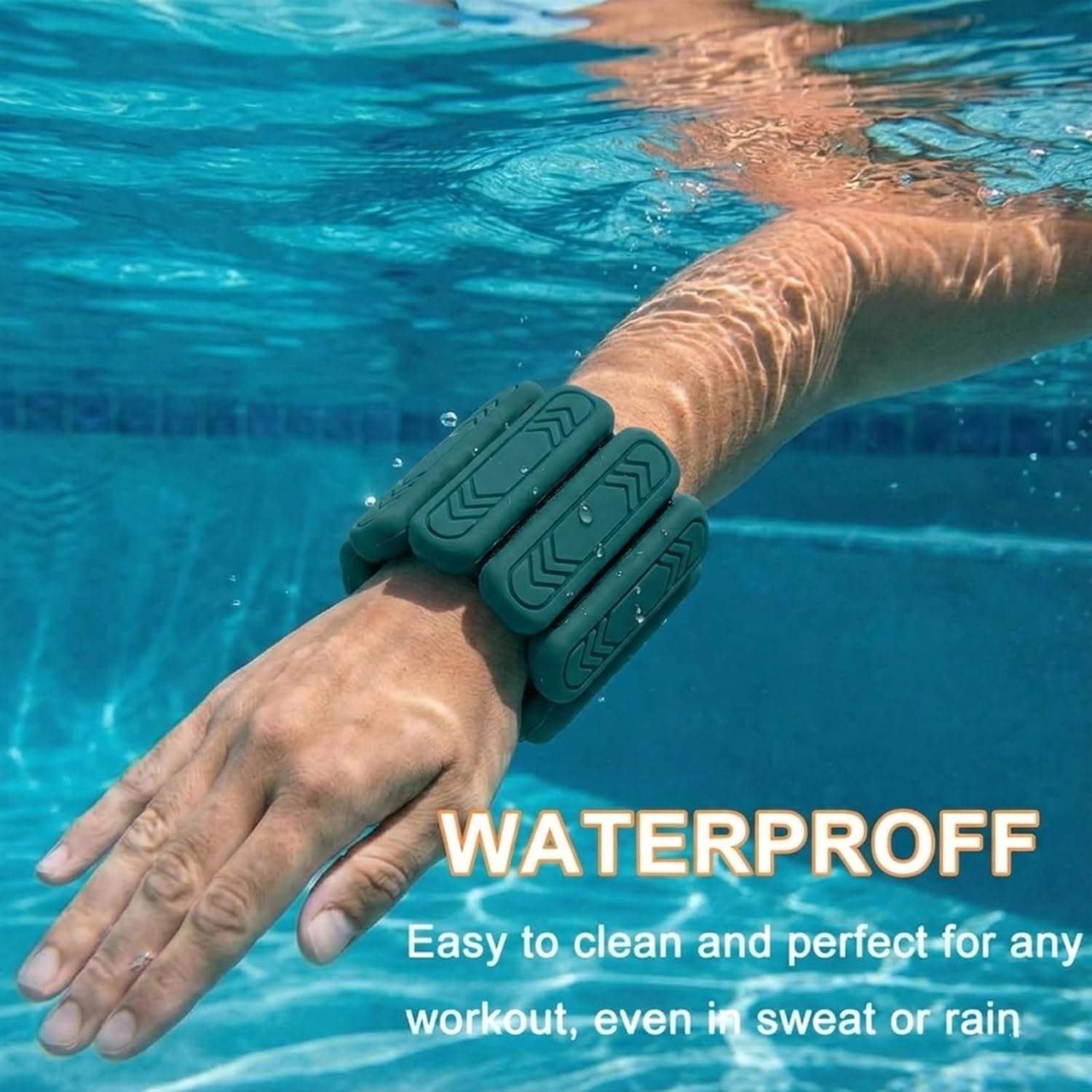 Wrist & Ankle Weights for Women Men, 1lb/2lb/4lb Set of 2 - Adjustable Wearable Weighted Bands, Waterproof Silicone Arm & Leg Weights for Pilates, Yoga, Walking, Dance, Home Workout & Gym