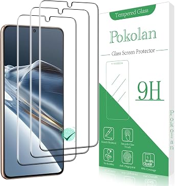 Pokolan 3 Pack Screen Protector for Samsung Galaxy S21 Plus 5G Tempered Glass 6.7-inch, 9H Hardness, Anti Scratch, Bubbles Free, Easy to Install, Case Friendly