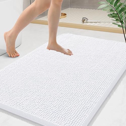 Miniatura 16 de Arotive Alfombras de Baño 30x20, Alfombras de Baño de Chenilla Shaggy Extra Suaves y Absorbentes, Lavables a Máquina con Respaldo de Goma