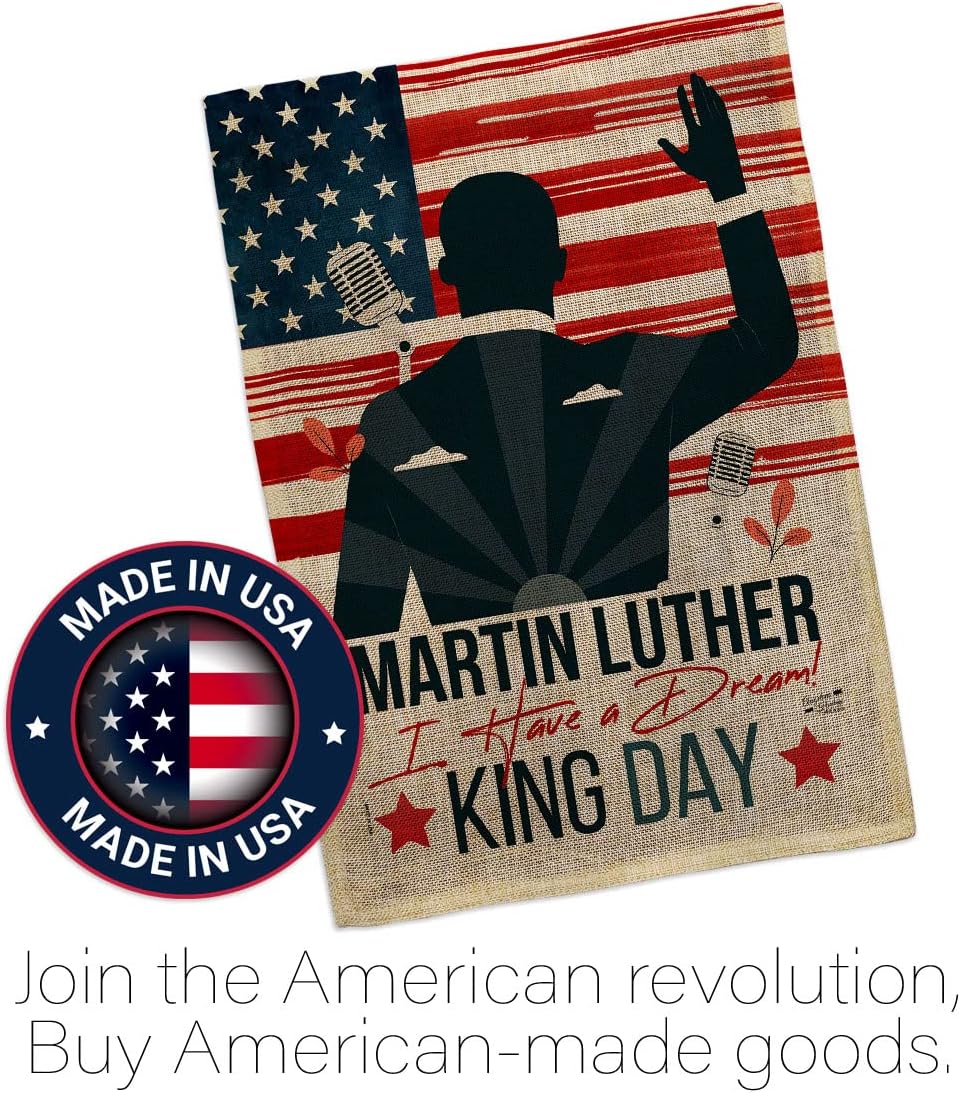 Martin Luther King Lawn Decor Burlap Support Our Troops Banner Pack Wall Art Flag Room Decorations Indoor Outdoor Tapestry Signs African American Heritage Kwanzaa Black History Month Gifts Made In USA