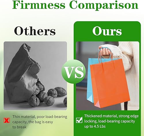 Miniatura 5 de Dzkkzi 15 bolsas de regalo de papel, bolsas de regalo medianas a granel con asas, 10 colores disponibles para todas las ocasiones, bolsas de regalo
