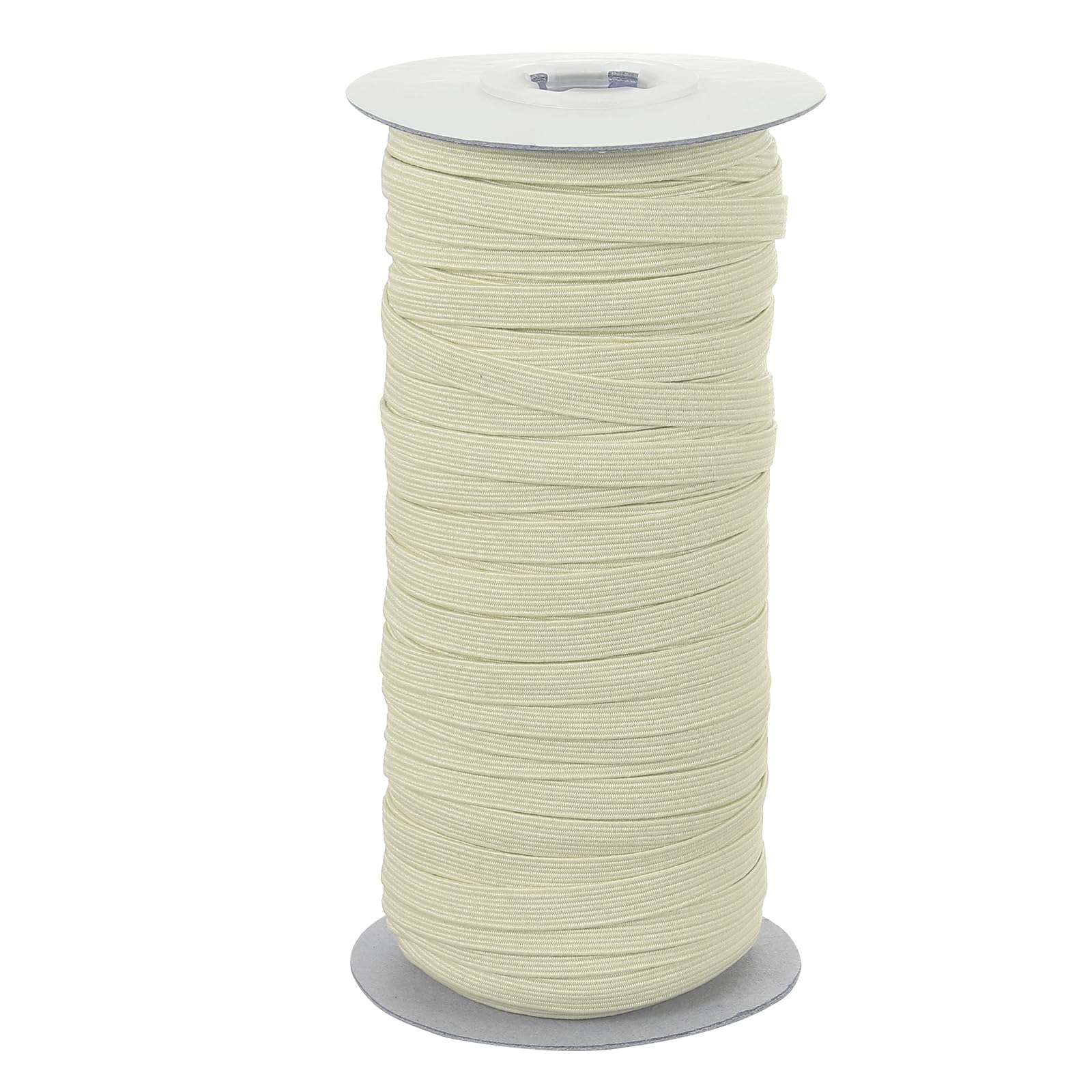PATIKIL Elastic Bands 6mm x 45 Meters, Polyester Flat Elastic Cord Stretch Strap for Sewing Crafting DIY Beige