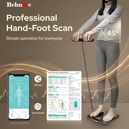 Báscula corporal inteligente Behnke Pro Max con 8 electrodos miniatura 7