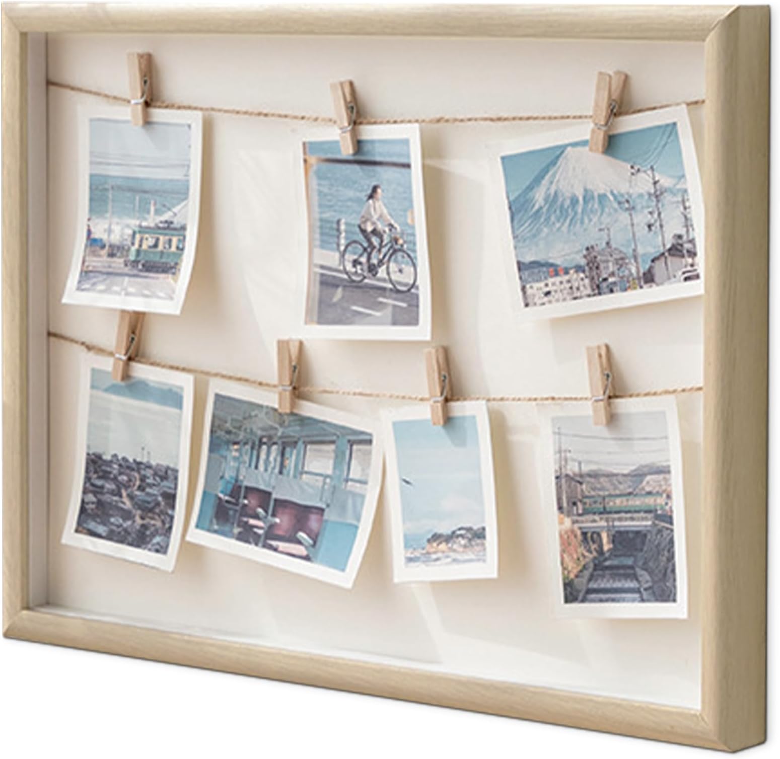 Décoration Murale Clips Cadre Photo Mural EASTEERNSTAR Avec 28 Clips - Déco Dortoir Ou Salon - Sans Perçage Corde Chanvre Décoration