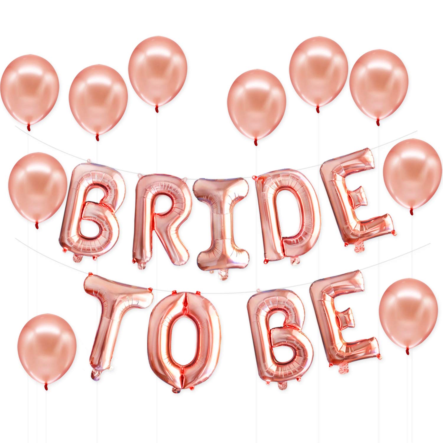 Big Rose Gold Bride To Be Balloons, 16 Inch - Bachelorette Party Decorations | Rose Gold Bride Balloons for Bridal Shower Decorations | RoseGold Bride To Be Balloon for Wedding, Bachelorette Balloons