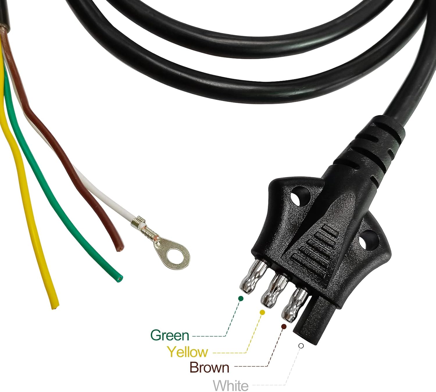 Buy 4 Way Flat Trailer Wiring Harness,18 AWG 5 Feet with 4 Pin Male