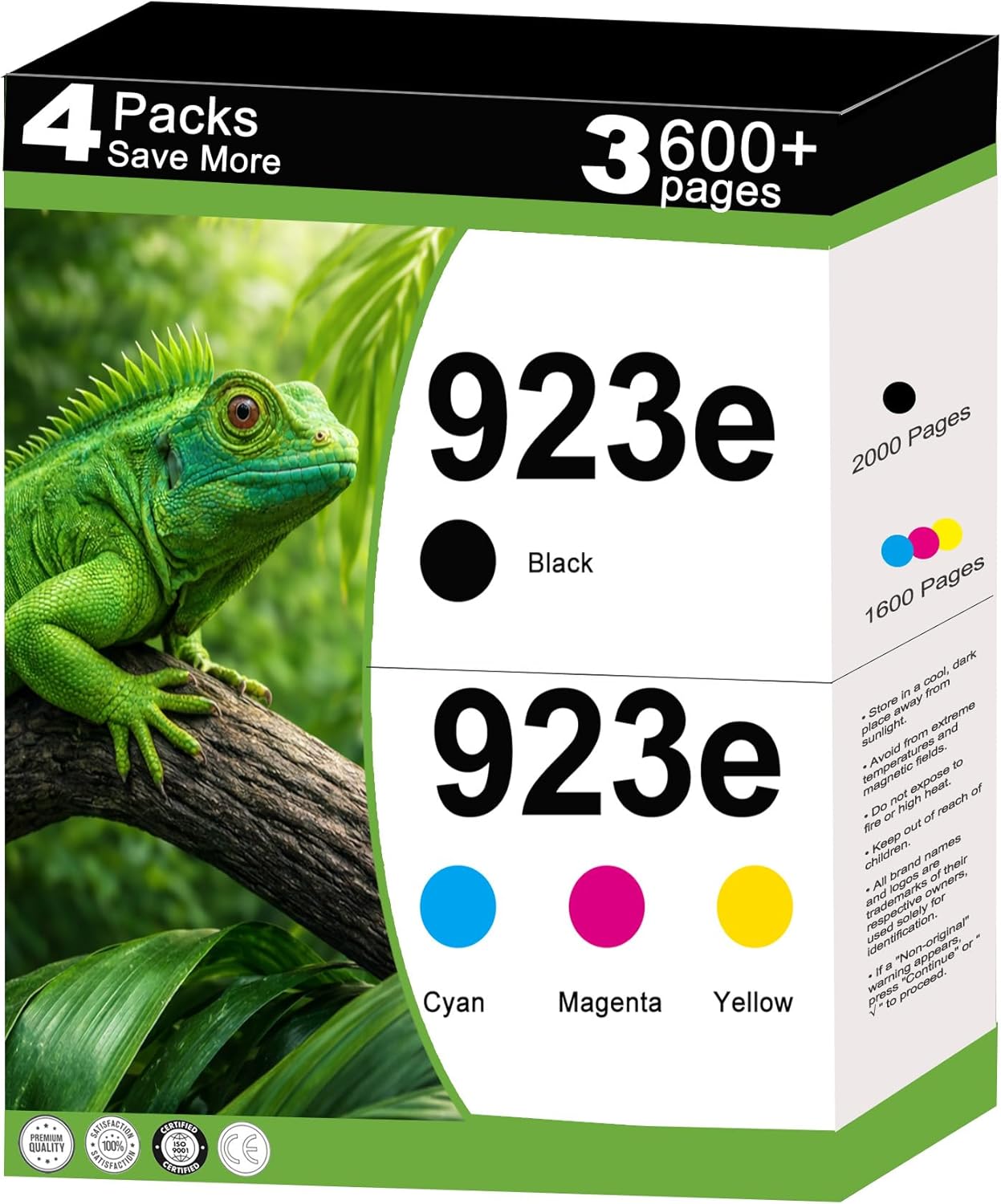 923e Ink Cartridges Combo Pack Replacement for HP 923 XL 923XL Work with OfficeJet 8120, 8122, 8124e, Pro 8135e, 8138e, 8139e, 8130e, 8132e Printers with V25.1.1 Chip 4- Pack Cyan Magenta Yellow Black