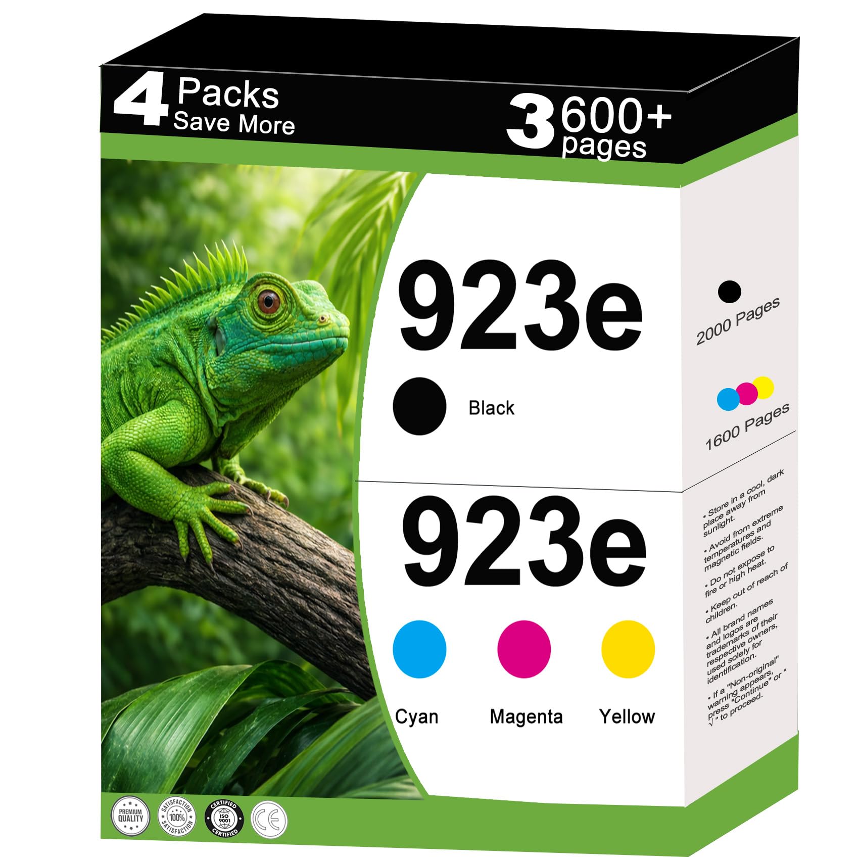 Photo 1 of 923e Ink Cartridges Combo Pack Replacement for HP 923 XL 923XL Work with OfficeJet 8120, 8122, 8124e, Pro 8135e, 8138e, 8139e, 8130e, 8132e Printers with V25.2.1 Chip 4- Pack Cyan Magenta Yellow Black