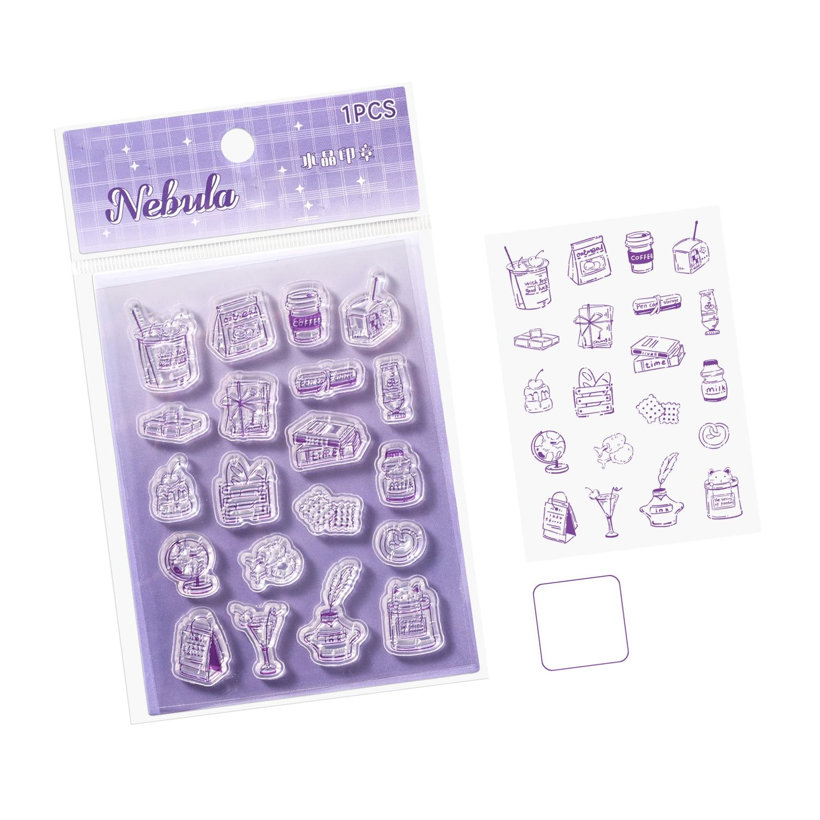 Journal Stamper Set with Anti Slip Grip Acrylic Handle for Journal Diary Notebook Scrapbooking and Paper Craft Project Acrylic Handle Seal Set