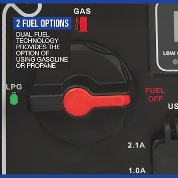 Powerhorse Inverter Generator, 8000 Surge Watts, 6000 Rated Watts, 62dB, Dual Fuel