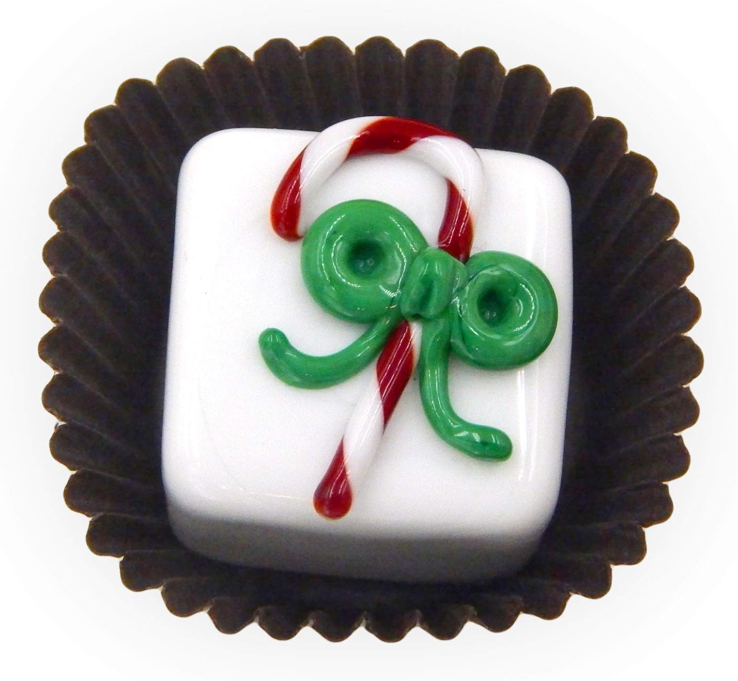 Christmas Candy Cane Handmade Art Glass Chocolate Gift Home Décor (Lampwork) (Chocolate)